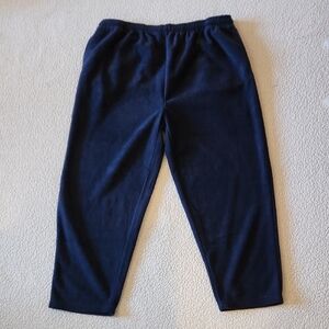King Size Navy Blue Thick Fleece Relaxed Fit Straight Leg Drawstring Sweatpants
